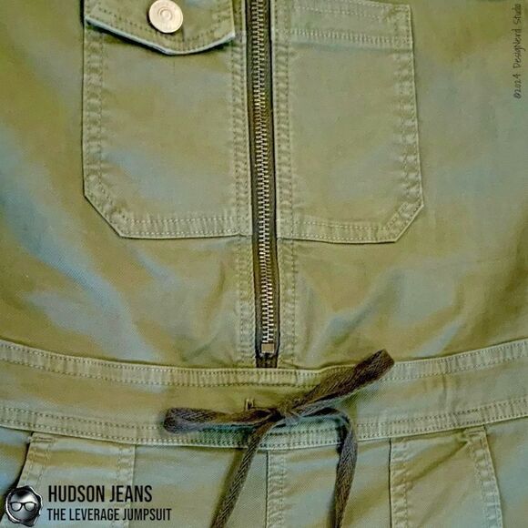 HUDSON JEANS THE LEVERAGE JUMPSUIT IN FORESTER LIGHT CAMO GREEN OVERALLS SMALL - Picture 6 of 14